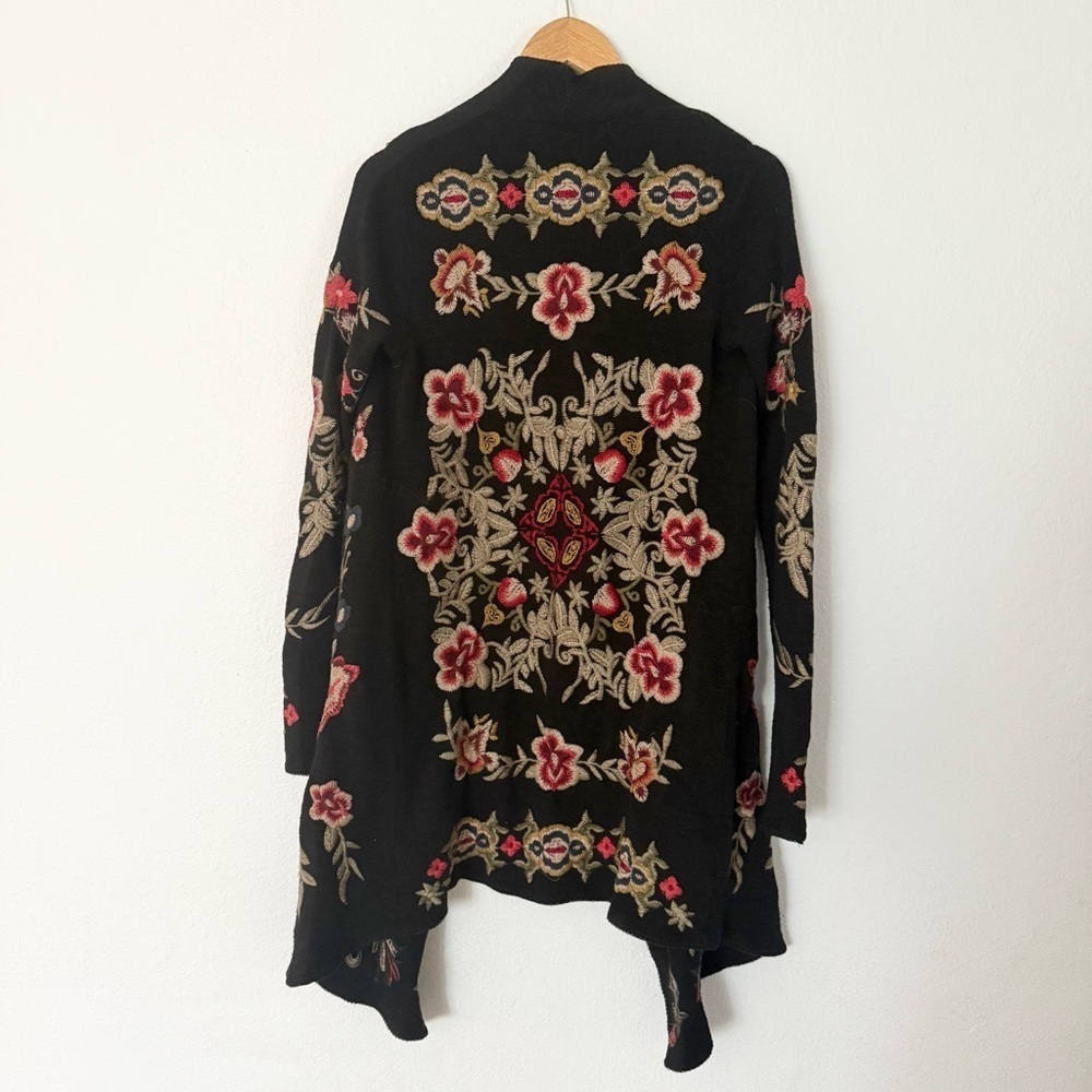 Johnny Was Floral Embroidered Black Cardigan size S - Picture 6 of 14